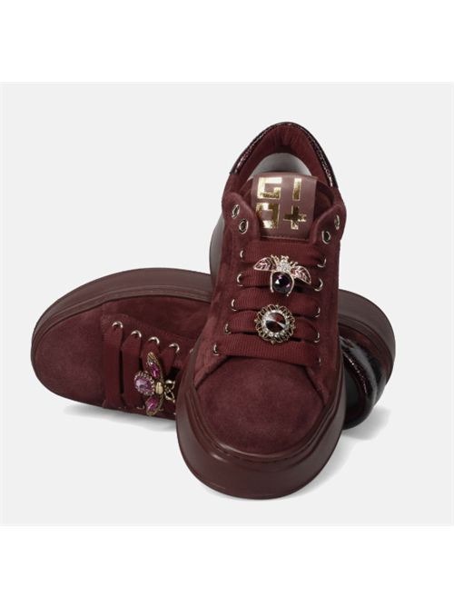 Sneakers PIA422A combi in suede con api di strass Gio+ GIO + | PIA422A-PORPORA